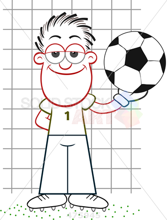 340x448 stock illustration of retro cartoon drawing of goalkeeper holding - Soccer Ball Cartoon Drawing