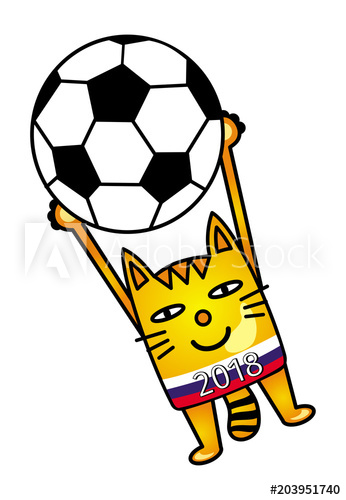 346x500 a cartoon cat catches a soccer ball cat goalkeeper humor, funny - Soccer Ball Cartoon Drawing