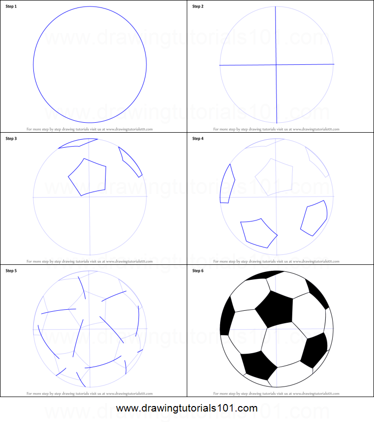 Soccer Ball Drawing Step By Step at PaintingValley.com | Explore ...