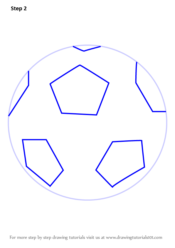 596x843 Learn How To Draw Soccer Ball - Soccer Ball Drawing Steps