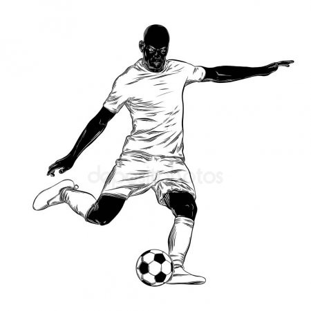 450x450 Drawing Soccer Ball Sketch New Hand Drawn Sketch Basketball Player - Soccer Ball Line Drawing