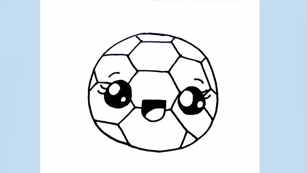1280x720 How To Draw Cute Soccer Ball Step - Soccer Ball Line Drawing