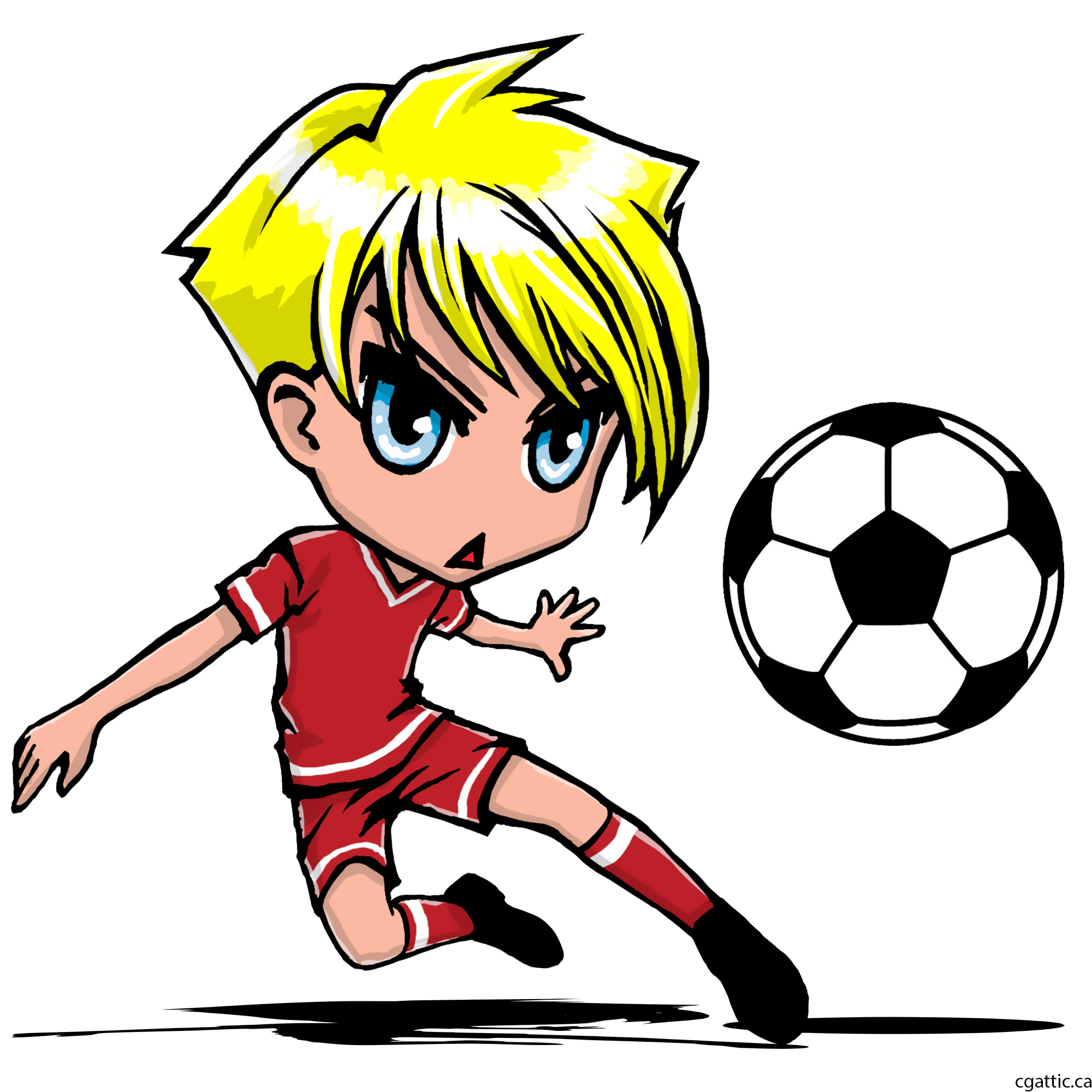 2000x2000 How To Draw A Cartoon Football Player Image Group - Soccer Drawings