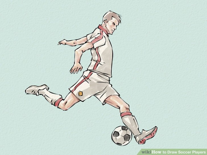 728x546 Ways To Draw Soccer Players - Soccer Drawings