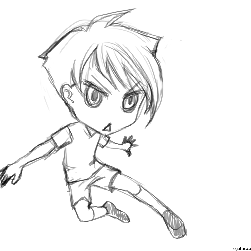 1000x1000 Cartoon Soccer Player Drawing In Steps With Photoshop - Soccer Drawings