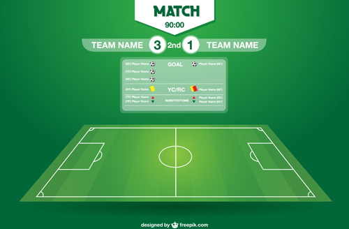 500x328 vector soccer field free vector download - Soccer Field Drawing