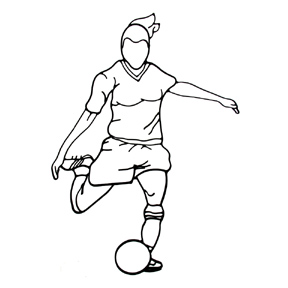 288x288 Girl Soccer Player Drawings - Soccer Girl Drawing