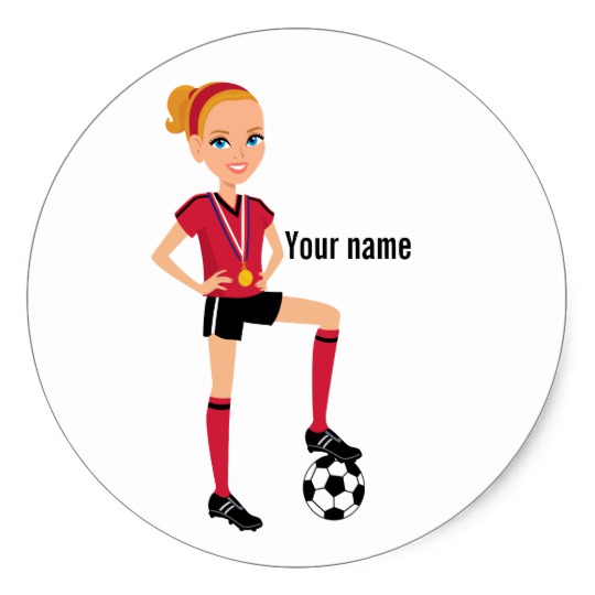 540x540 Girl Soccer Player Sticker Zazzle Ca - Soccer Girl Drawing