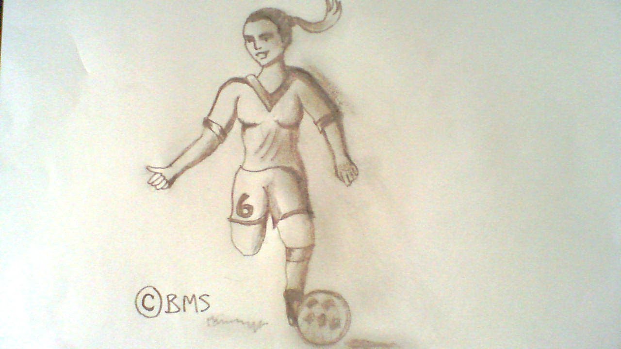 1280x720 How To Draw A Girl Soccer Football Player - Soccer Girl Drawing