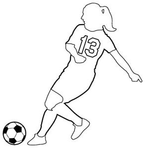 292x300 soccer girl female white vinyl window decal sticker choose - Soccer Girl Drawing
