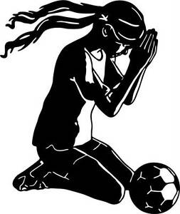 253x300 Soccer Girl Praying Vinyl Wall Decal Sports Bedroom Sticker - Soccer Girl Drawing