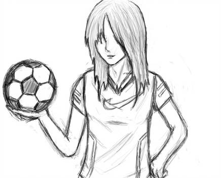 436x350 Soccer Girl - Soccer Girl Drawing