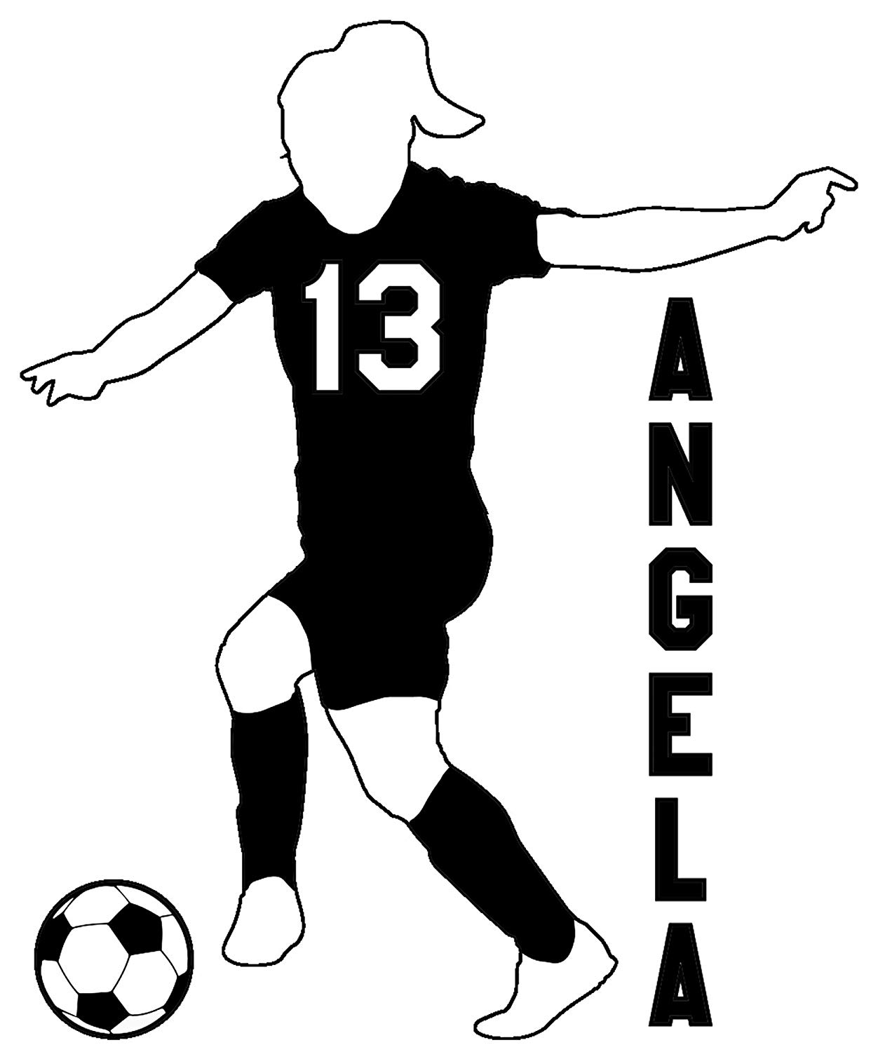 1252x1500 soccer girl female vinyl window decal sticker choose - Soccer Girl Drawing