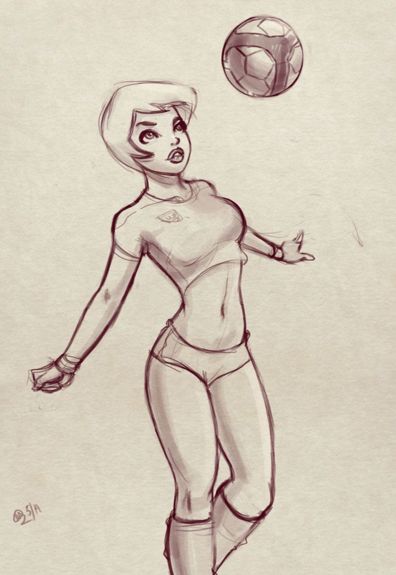 800x1162 Soccer Girl Pin Up Sketch - Soccer Girl Drawing