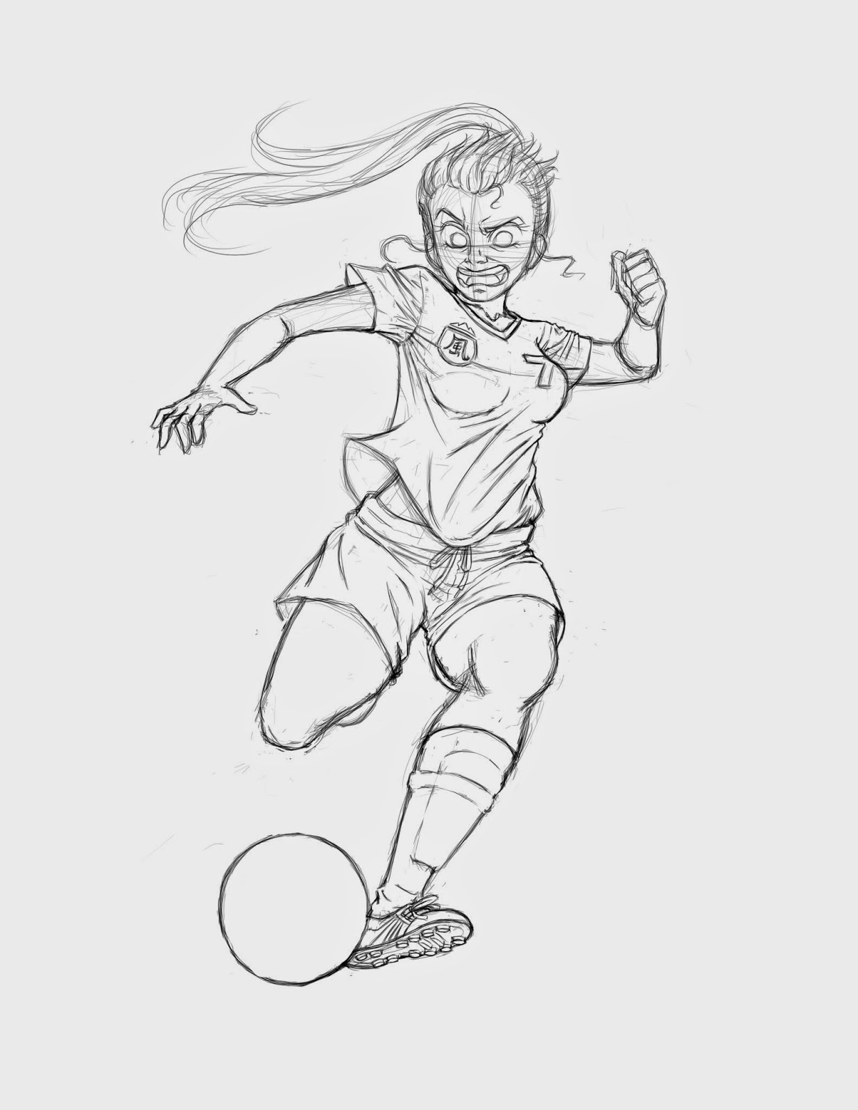 1237x1600 tina n june - Soccer Girl Drawing