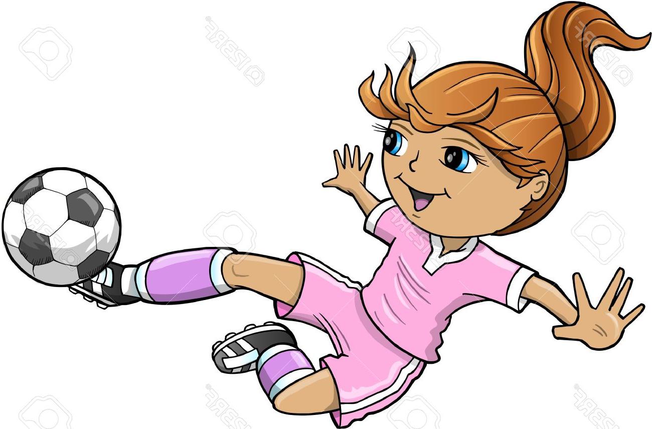 girl playing soccer drawing        <h3 class=