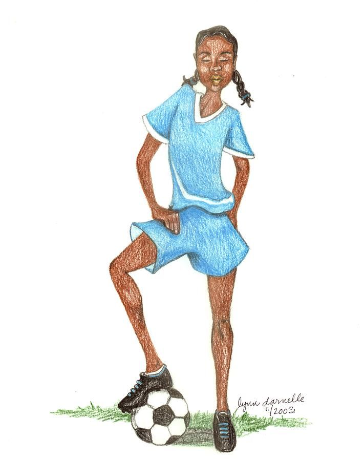 711x900 Who Says Black Girls Dont Play Soccer Drawing Black Women - Soccer Girl Drawing