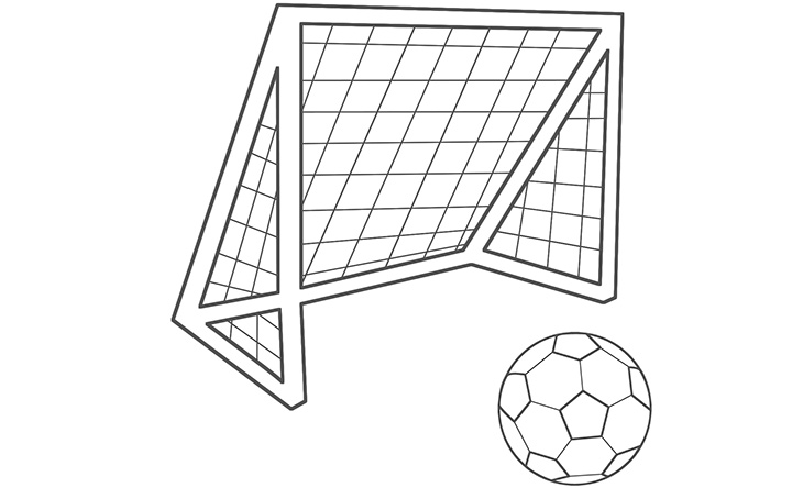 720x444 soccer goal coloring pages - Soccer Goal Drawing