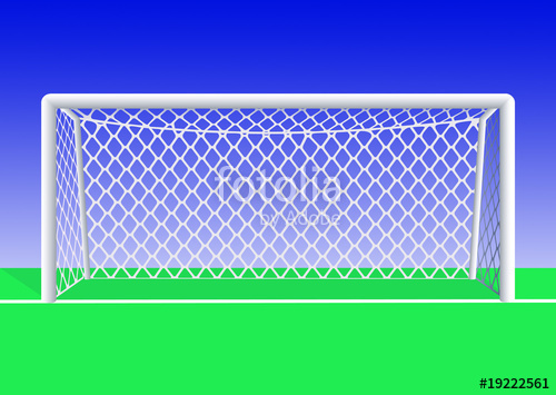 500x355 soccer goal front view detailed vector illustration stock image - Soccer Goal Drawing