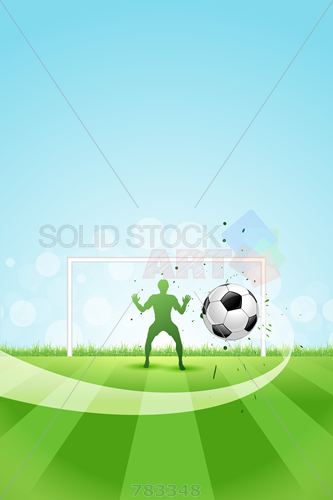 333x500 stock photo of vector drawing soccer goalie silhouette waiting - Soccer Goalie Drawing