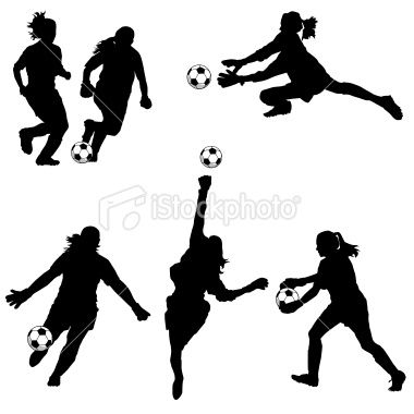 380x380 women soccer goalie silhouettes royalty free stock vector art - Soccer Goalie Drawing