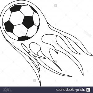 300x300 Line Art Black White Soccer Football Ball Icon Poster Sport Vector - Soccer Line Drawing