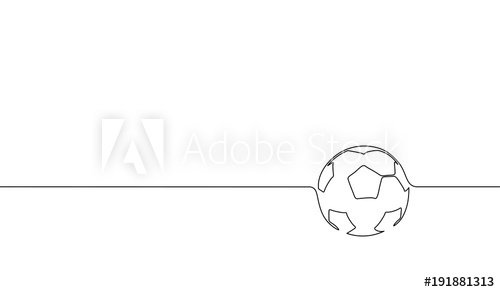 500x292 single continuous line art football ball silhouette championship - Soccer Line Drawing
