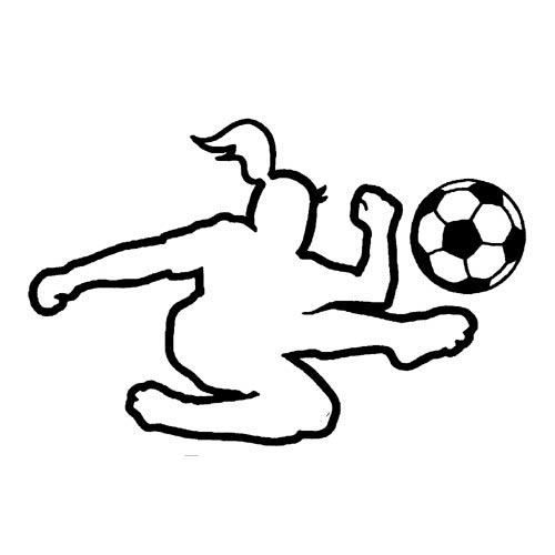 500x500 Soccer Sticker - Soccer Line Drawing