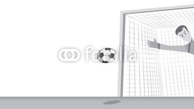 400x225 Football Field With Goal Soccer Drawing In Doodle Style Football - Soccer Net Drawing