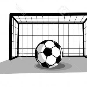 300x300 drawing of a soccer goal soccer football in goal net vector - Soccer Net Drawing