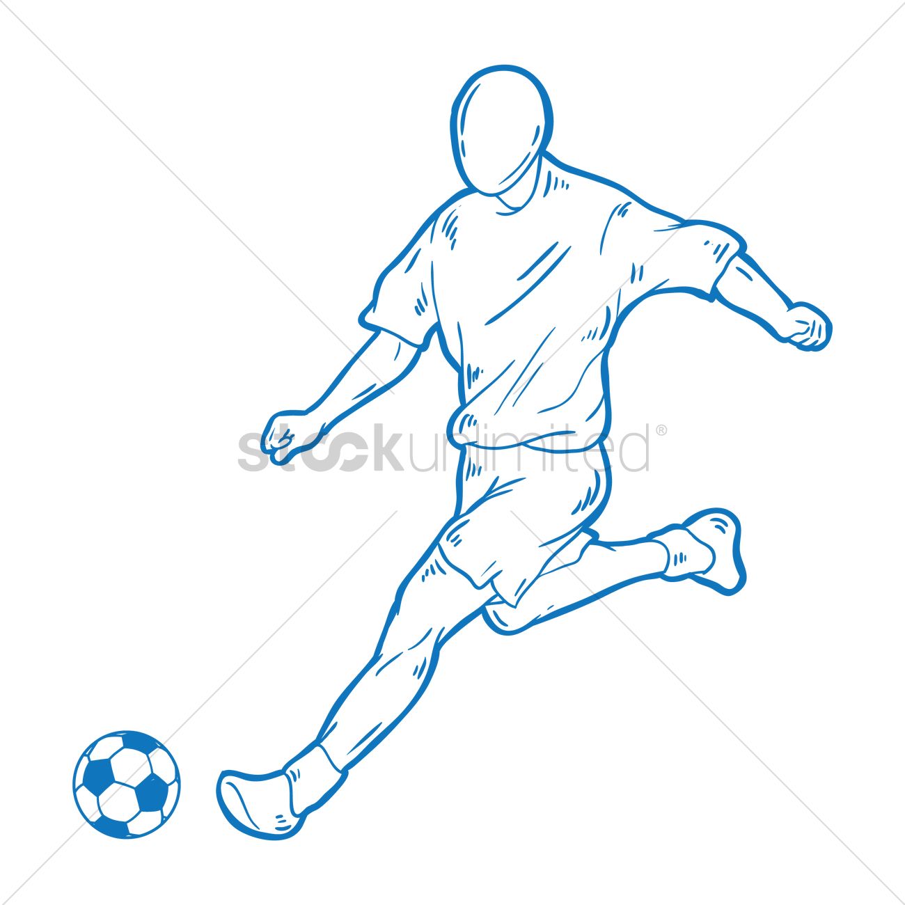 1300x1300 Free Soccer Player Kicking Ball Vector Image - Soccer Player Drawing