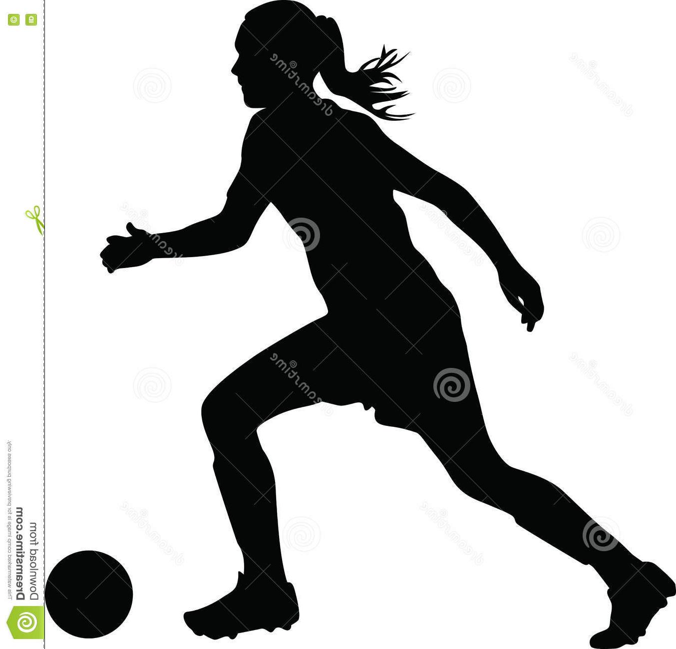1354x1300 Hd Woman Soccer Player Silhouette Vector Drawing - Soccer Player Drawing
