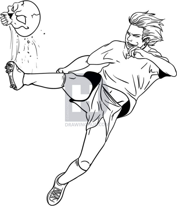 620x720 How To Draw A Soccer Player, Step - Soccer Player Drawing