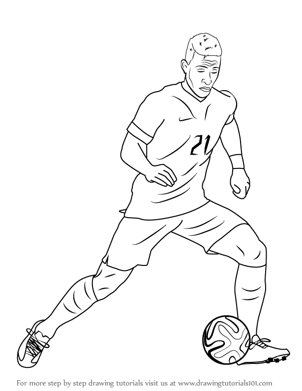 Soccer Player Drawing at PaintingValley.com | Explore collection of ...