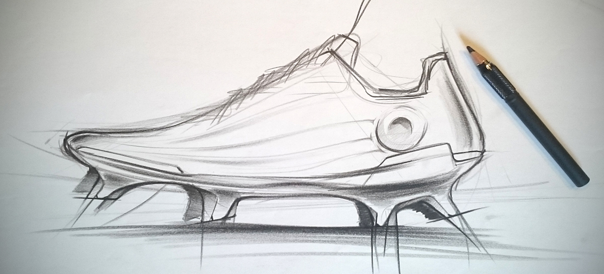 1200x544 Sketch Teaching, Soccer Shoes On Behance - Soccer Shoes Drawing