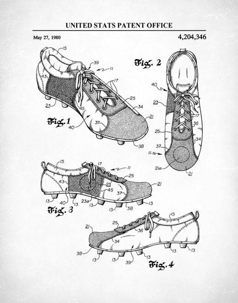 794x1011 Soccer Cleats Patent Print Soccer Shoes Poster Sports Wall Etsy - Soccer Shoes Drawing
