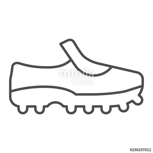 500x500 soccer shoes line icon sport shoes vector illustration isolated - Soccer Shoes Drawing