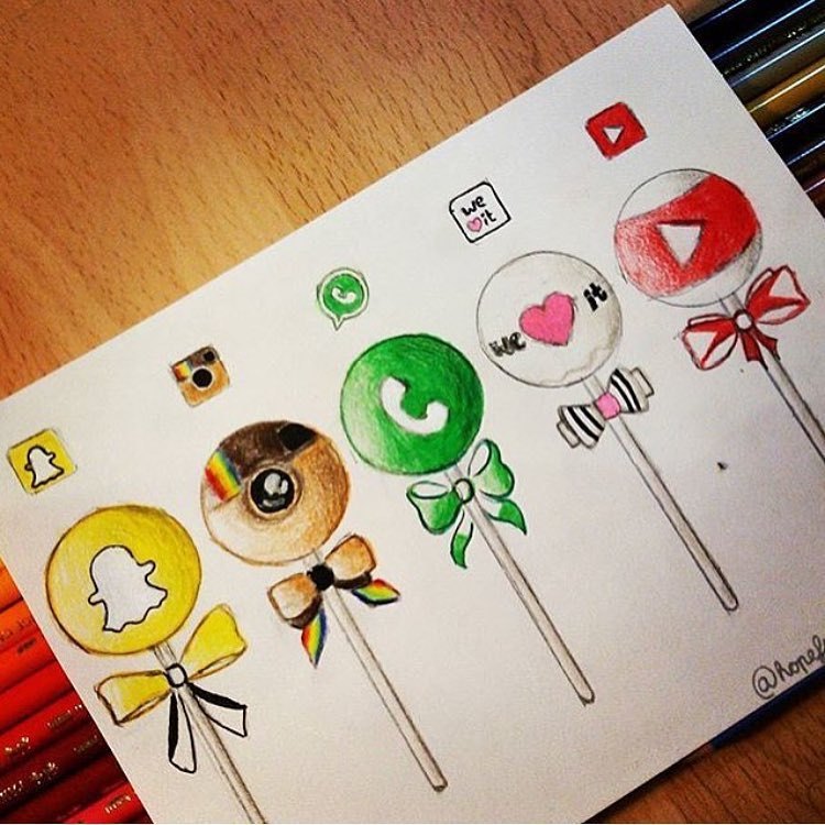 750x750 Social Media Addiction - Social Media Drawing