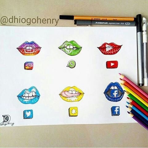 480x480 Social Media Drawing Lips - Social Media Drawing