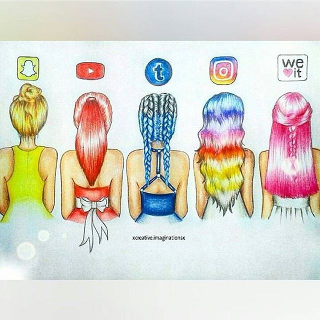 640x640 Social Media Hairstyles - Social Media Drawing