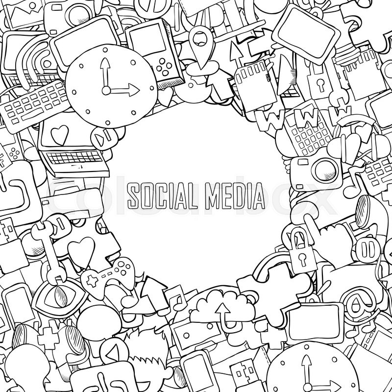800x800 Social Media Background With Media Stock Vector Colourbox - Social Media Drawing