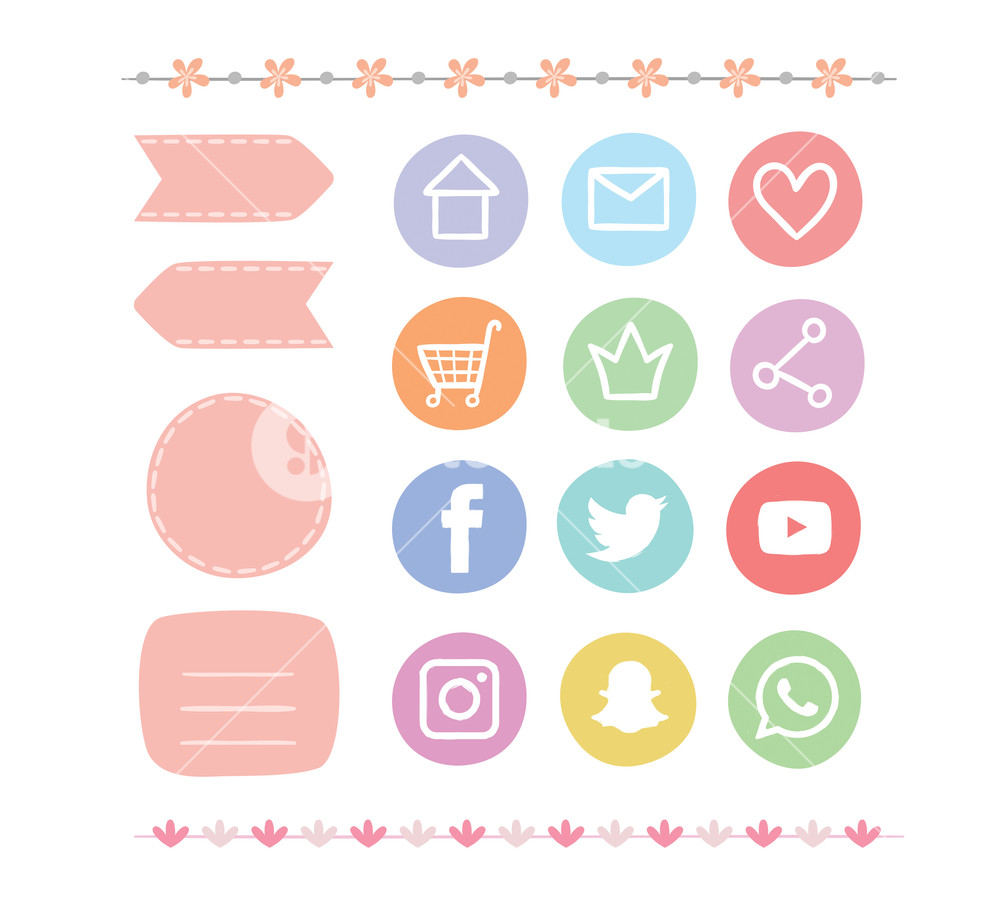 1000x903 The Pastel Drawing Social Media Icon And Design Element - Social Media Drawing