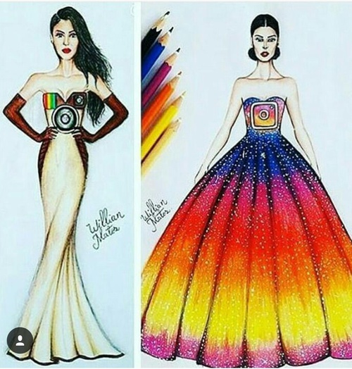 500x524 image about cool in social media drawings - Social Media Dresses Drawings