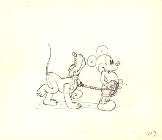 522x451 mickey pluto in society dog show original production - Society Drawing