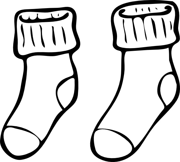 600x539 clothing pair of haning socks clip art free vector in open office - Sock Drawing