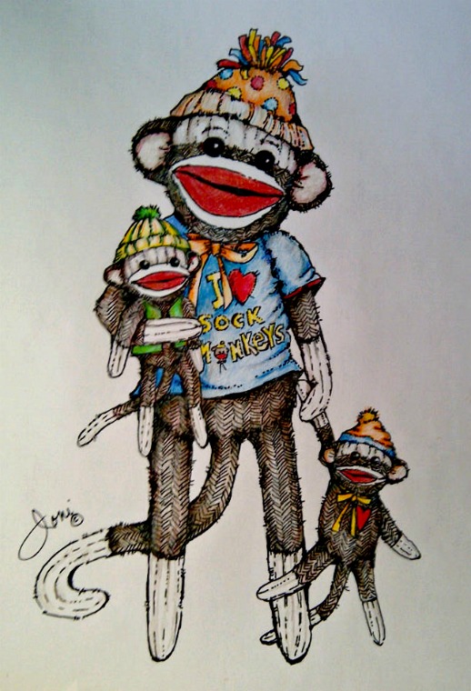 518x760 Pop Art Minis I Sock Monkeys Yes, I Dohow About You - Sock Monkey Drawing