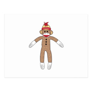 307x307 Sock Monkey Postcards Zazzle - Sock Monkey Drawing