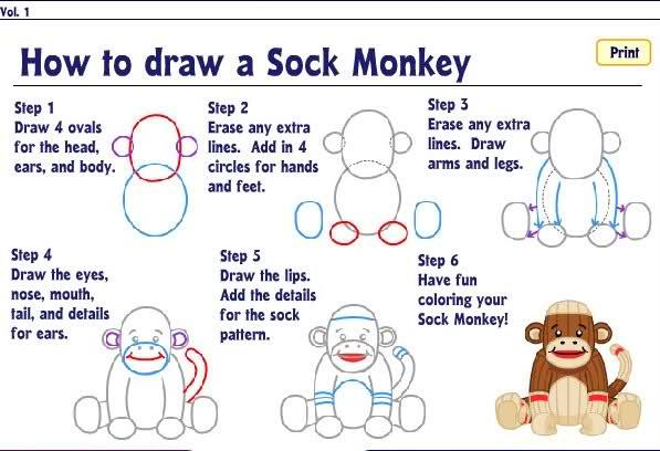 597x408 Webkinz World - Sock Monkey Drawing