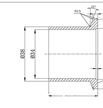 342x358 customized flange with the inch weld sock - Sock Technical Drawing