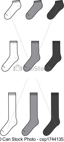 214x470 sock vector illustration of socks - Sock Technical Drawing